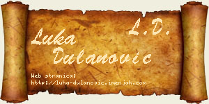 Luka Dulanović vizit kartica